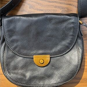 Fossil Emi saddlebag Black Leather Flap Crossbody